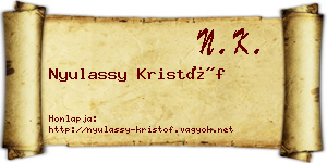 Nyulassy Kristóf névjegykártya
